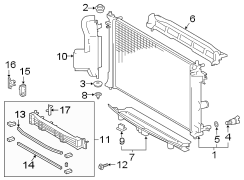 Diagram RADIATOR & COMPONENTS. for your 2015 TOYOTA PRIUS