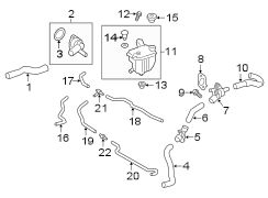 Diagram RADIATOR & COMPONENTS. for your 2001 TOYOTA PRIUS