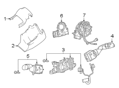 Diagram STEERING COLUMN. SHROUD. SWITCHES & LEVERS. for your 2021 TOYOTA COROLLA L Sedan