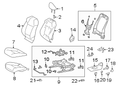 Diagram SEATS & TRACKS. DRIVER SEAT COMPONENTS. for your 2021 TOYOTA COROLLA