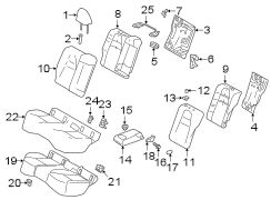 Diagram Seats & tracks. Rear seat components. for your 2021 TOYOTA COROLLA XSE Hatchback 2.0L M/T