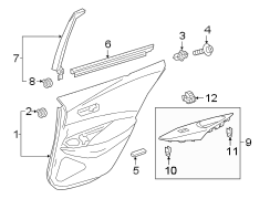 Image of Door Window Molding (Rear, Upper) image for your 2017 Toyota Avalon   