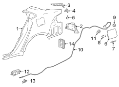 Diagram QUARTER PANEL & COMPONENTS. for your TOYOTA RAV 4 LIMITED