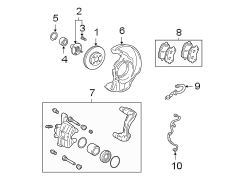 Diagram FRONT SUSPENSION. BRAKE COMPONENTS. for your 2011 TOYOTA COROLLA Base Sedan 1.8L M/T