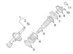 FRONT SUSPENSION. STRUTS & COMPONENTS. Diagram