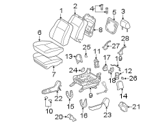 Diagram SEATS & TRACKS. FRONT SEAT COMPONENTS. for your 2005 TOYOTA TUNDRA LIMITED