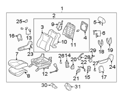 Diagram SEATS & TRACKS. FRONT SEAT COMPONENTS. for your 2005 TOYOTA TUNDRA LIMITED