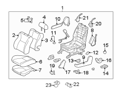 Diagram SEATS & TRACKS. FRONT SEAT COMPONENTS. for your 2005 TOYOTA TUNDRA LIMITED