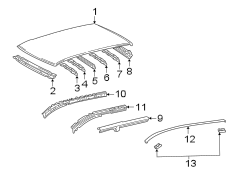 Diagram EXTERIOR TRIM. ROOF & COMPONENTS. for your 1981 TOYOTA PICKUP