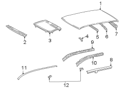 Diagram EXTERIOR TRIM. ROOF & COMPONENTS. for your 1981 TOYOTA PICKUP