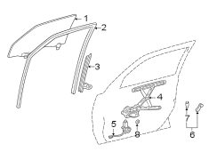 Diagram FRONT DOOR. GLASS & HARDWARE. for your 2018 TOYOTA Yaris iA