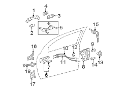 Diagram FRONT DOOR. LOCK & HARDWARE. for your 2020 TOYOTA AVALON