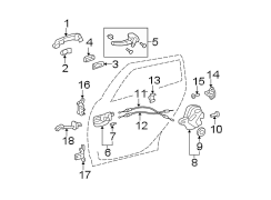 Diagram REAR DOOR. LOCK & HARDWARE. for your 2020 TOYOTA AVALON