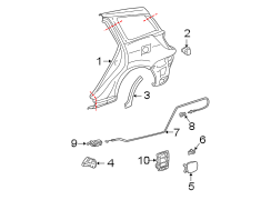 Diagram EXTERIOR TRIM. QUARTER PANEL & COMPONENTS. for your 1981 TOYOTA PICKUP