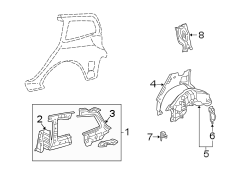 Diagram QUARTER PANEL. INNER STRUCTURE. for your 1981 TOYOTA PICKUP