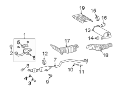 Diagram EXHAUST SYSTEM. EXHAUST COMPONENTS. for your 2011 TOYOTA COROLLA Base Sedan