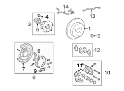 Diagram REAR SUSPENSION. BRAKE COMPONENTS. for your 2009 TOYOTA RAV 4