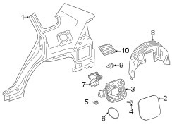 Diagram Quarter panel & components. for your 2020 TOYOTA Prius Prime