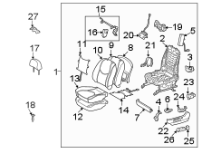 Image of Seat Assembly. (Left, Front) image for your 2016 Toyota Sienna 3.5L V6 A/T FWD Limited Mini Passenger Van 