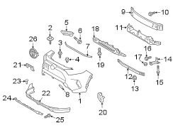 Diagram Front bumper & grille. Bumper & components. for your 2005 TOYOTA AVALON LIMITED