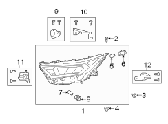 FRONT LAMPS. HEADLAMP COMPONENTS. Diagram