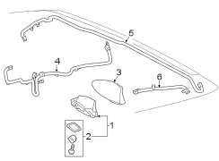 Image of Antenna. Radio. Assembly, TELEPH. Mast. Includes: Rear Antenna. image for your 2008 Toyota Camry  Hybrid Sedan 