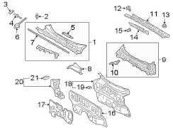 Image of Cowl Grille Screen image for your Toyota Tacoma  