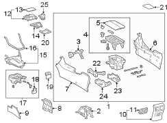 Image of Console Tray (Upper) image for your 2023 Toyota RAV4 PRIME  SE Sport Utility 