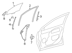 Diagram FRONT DOOR. GLASS & HARDWARE. for your 2019 TOYOTA RAV4