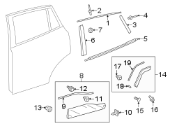 Diagram REAR DOOR. EXTERIOR TRIM. for your 2023 TOYOTA RAV4 TRD Off-Road