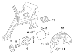 Diagram QUARTER PANEL & COMPONENTS. for your 2021 TOYOTA RAV4