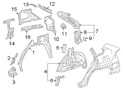 Diagram QUARTER PANEL. INNER STRUCTURE. for your 2021 TOYOTA RAV4