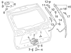 Diagram LIFT GATE. LOCK & HARDWARE. for your 2014 TOYOTA TUNDRA Limited Extended Cab Pickup Fleetside