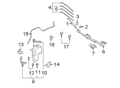 Diagram WINDSHIELD. WIPER & WASHER COMPONENTS. for your 2011 TOYOTA FJ CRUISER