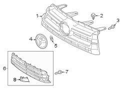 Diagram GRILLE & COMPONENTS. for your 2019 TOYOTA RAV4 Hybrid Limited