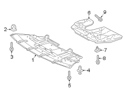 Diagram RADIATOR SUPPORT. SPLASH SHIELDS. for your 2012 TOYOTA HIGHLANDER LIMITED