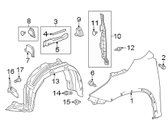 Image of Fender Splash Shield (Front, Rear, Upper) image for your 2012 Toyota Camry  XLE SEDAN 