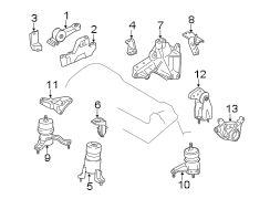 Diagram ENGINE / TRANSAXLE. ENGINE & TRANS MOUNTING. for your 2004 TOYOTA ECHO