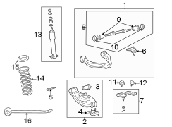 Diagram FRONT SUSPENSION. SUSPENSION COMPONENTS. for your TOYOTA