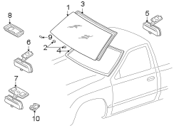 Diagram WINDSHIELD. GLASS. for your 1990 TOYOTA PREVIA