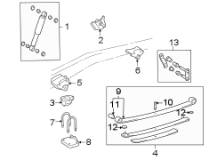 Diagram REAR SUSPENSION. SUSPENSION COMPONENTS. for your TOYOTA TACOMA