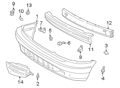 Diagram FRONT BUMPER. BUMPER & COMPONENTS. for your 1998 TOYOTA AVALON XL 3000CC 24-VALVE DOHC EFI, AUTOMATIC  4-SPEED