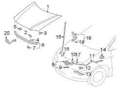 Diagram HOOD & COMPONENTS. for your 2009 TOYOTA