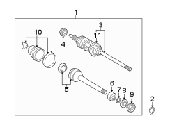 Diagram FRONT SUSPENSION. DRIVE AXLES. for your TOYOTA SIENNA