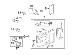 Diagram SIDE PANEL. INTERIOR TRIM. for your 2003 TOYOTA COROLLA SEDAN, CE 1800CC 16-VALVE DOHC EFI, AUTOMATIC  4-SPEED