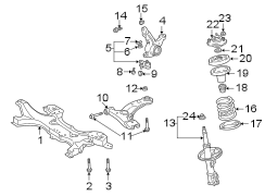 Diagram FRONT SUSPENSION. SUSPENSION COMPONENTS. for your 2011 TOYOTA COROLLA Base Sedan 1.8L M/T