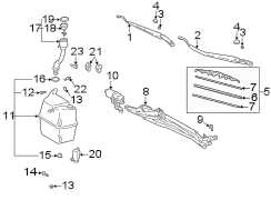 Diagram WINDSHIELD. WIPER & WASHER COMPONENTS. for your 2014 TOYOTA RAV4