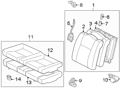 Diagram SEATS & TRACKS. REAR SEAT COMPONENTS. for your 2004 Scion