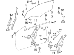 Diagram DOOR. GLASS & HARDWARE. for your TOYOTA SOLARA