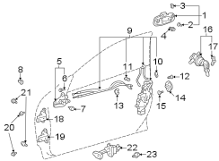 Diagram LOCK & HARDWARE. for your 2005 TOYOTA CAMRY XLE